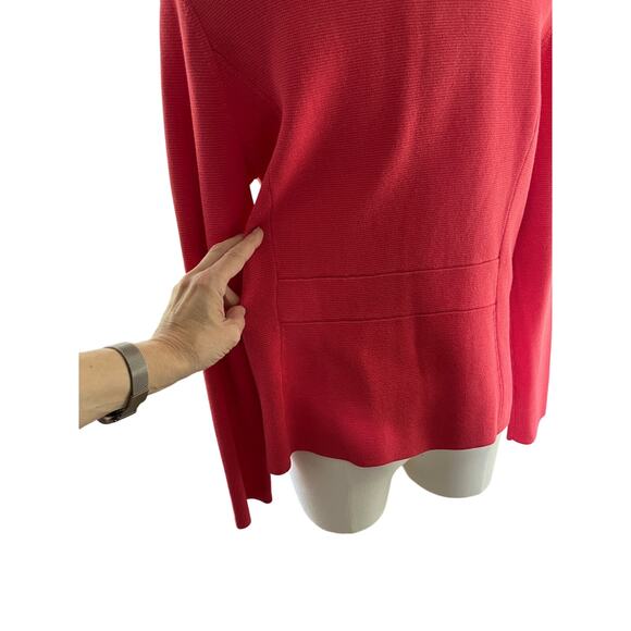 Talbots Coral Ruffle Zip Cardigan Sweater Small NWT Classiccore Preppy - Picture 4 of 10